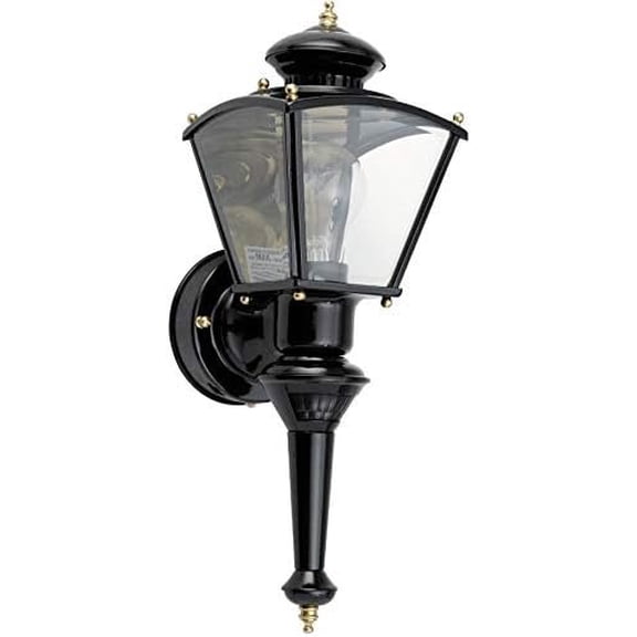 HZ-4150-BK Charleston Coach Light Fixture, Motion-Activated, Black, 100-Watt - Quantity 1