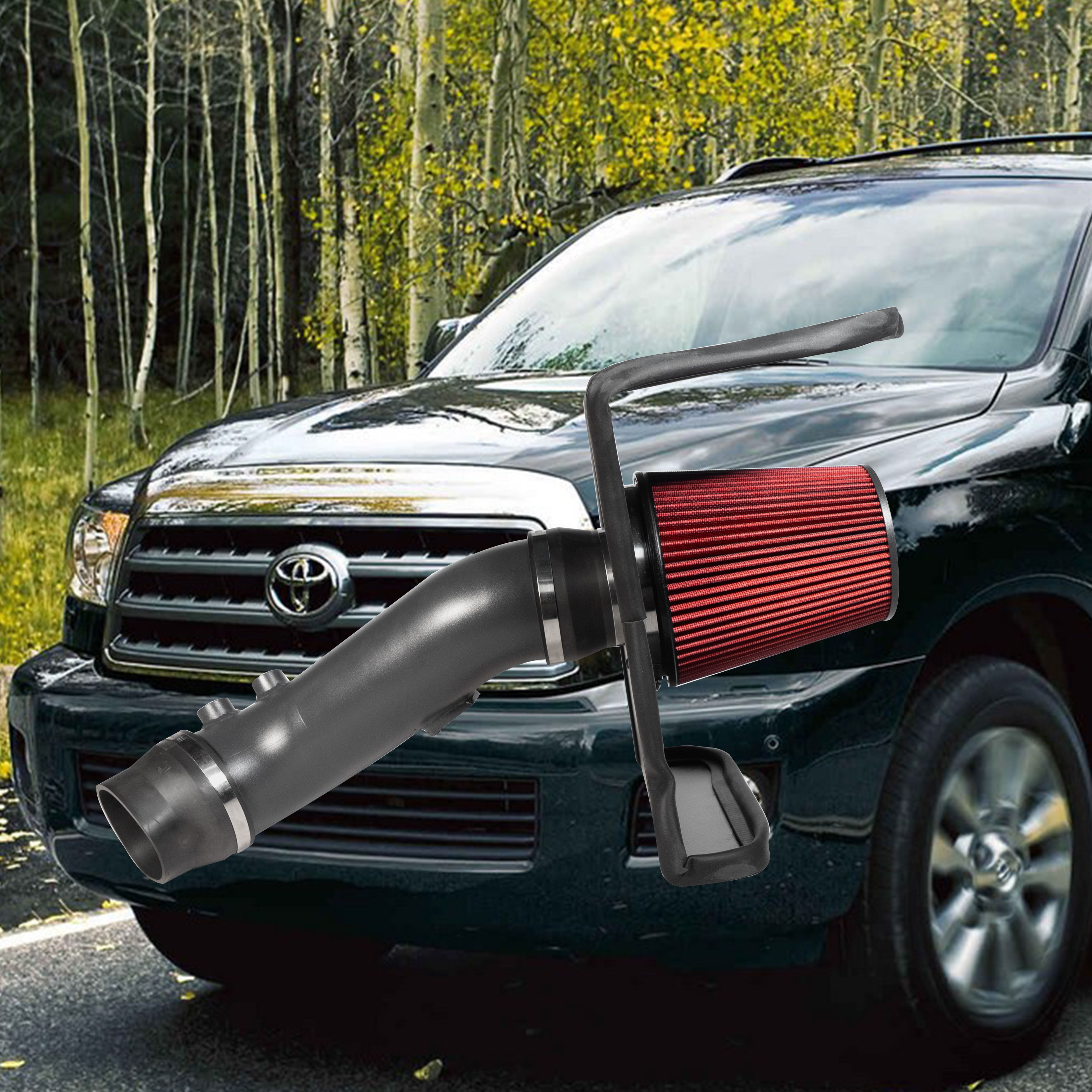 HZ Cold Air Intake + Heat Shield for 2012-2020 Tundra Sequoia V8 5.7L Red