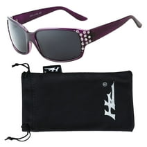 HZ Series Diamante - Women's Premium Polarized Sunglasses by Hornz - Deep Lavender Frame - Dark Smoke Lens