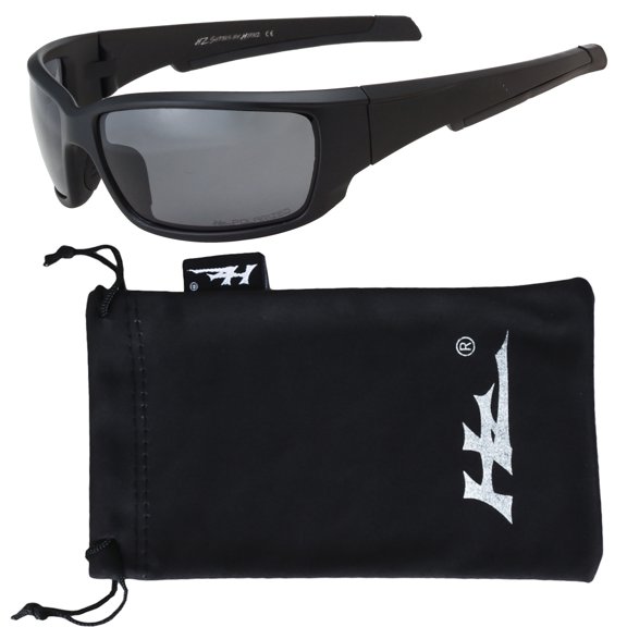 HZ Series Superfit - Premium Polarized Sunglasses by Hornz – Sunglasses for Men – Full Frame Strong Arms – Matte Black Frame – Dark Smoke Lens