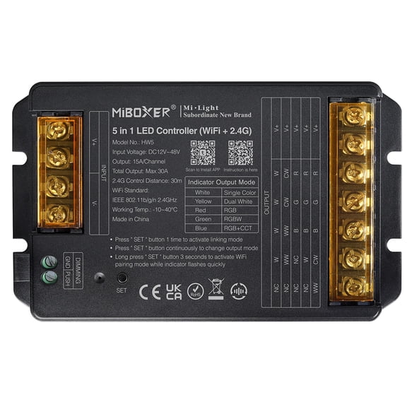 Miboxer HZ5 - 5-in-1 Led Controller, Single Color, Dual White, Rgb+Cct
