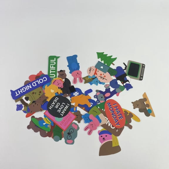 HZAIUYW Stickers,Cute Boxed DIY Decoration Mini Size Bear Theme Adhesive Paper Stickers for cars  - 50pcs