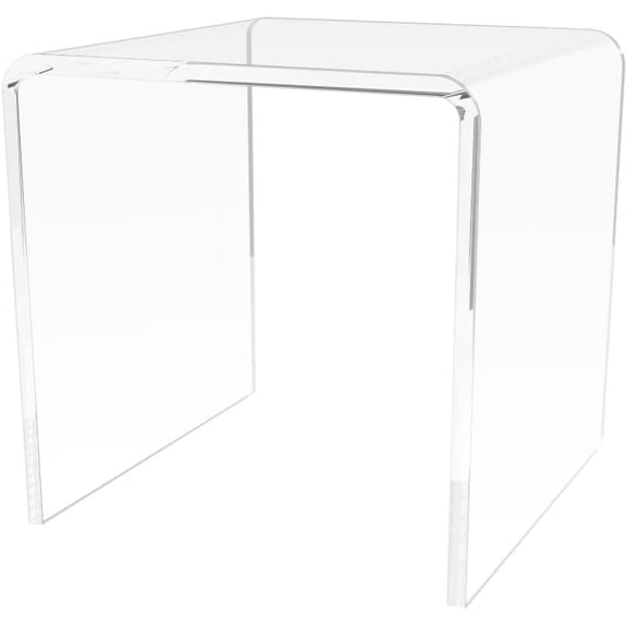 HZAT 3" Clear Acrylic Riser Display Stand for Jewelry, Collectibles & Retail - Square Lucite Podium, 1-Piece Counter Pedestal