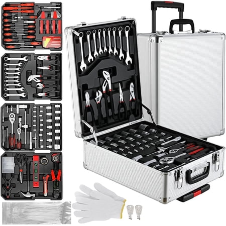HZAT 799-Piece Mechanic Tool Set w/ Aluminum Trolley Case - Home, Auto & Garage Repair Kit