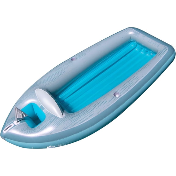 HZAT Classic Cruiser Inflatable Pool Float Lounger Raft, Blue - Dual Cup Holders & Cooler