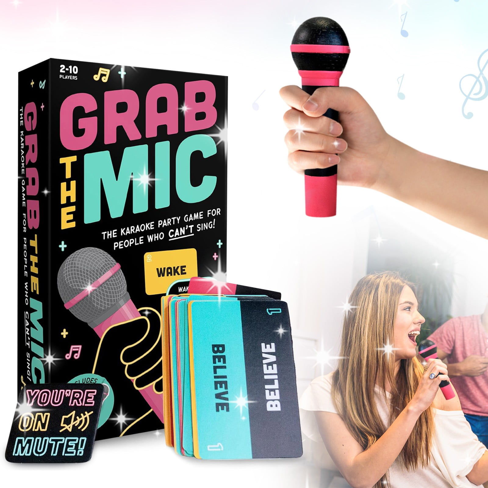 Grab The Mic - The Family Karaoke Game 8+ Year Olds, 2-10 Players