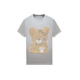 thumbnail image 1 of HZCX FASHION Mens Cool Design Shiny Rhinestone Graphic Tshirts Short Sleeve Animal Skull Crewneck Tees Soft Cotton Tops(Cartoon bear White,L), 1 of 5