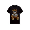 thumbnail image 1 of HZCX FASHION Mens Cool Design Shiny Rhinestone Graphic Tshirts Short Sleeve Animal Skull Crewneck Tees Soft Cotton Tops(Glass bear Black,L), 1 of 5