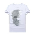 thumbnail image 1 of HZCX FASHION Mens Graphic Tees Bling Rhinestones Funny Tee Shirt Crew Neck Short Sleeve Novelty T-shirts Black White True Classical Skull Shirts(930 WHITE,M), 1 of 5