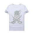 thumbnail image 1 of HZCX FASHION Mens Graphic Tees Bling Rhinestones Funny Tee Shirt Crew Neck Short Sleeve Novelty T-shirts Black White True Classical Skull Shirts(965 WHITE,M), 1 of 5