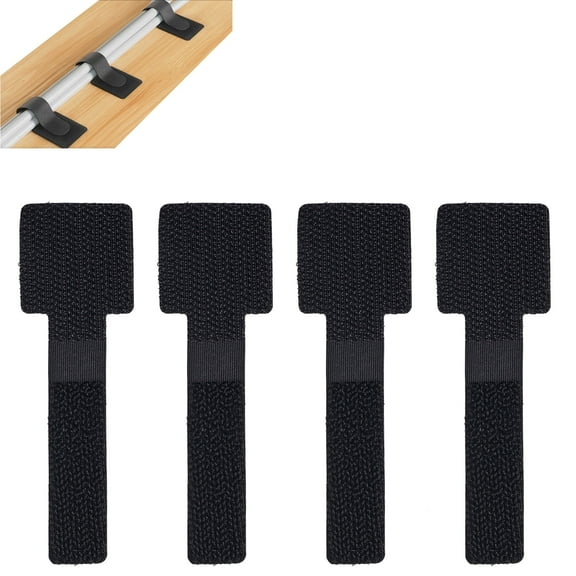 HZCrisp 30 Pack Self-Adhesive Hook and Loop Cable Ties, Reusable Nylon Cord Management Straps for Desk, Home, and Office Wire Organization, Black