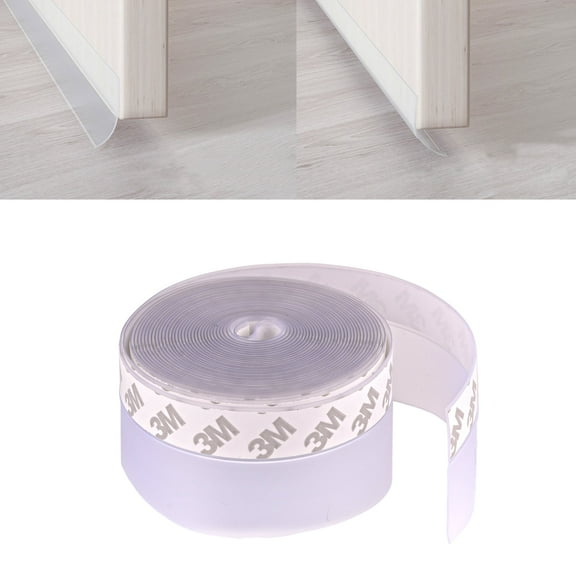 HZCrisp Self-Adhesive Silicone Door Seal Strip, 3M Weather Stripping Tape for Doors and Windows, Soundproof and Waterproof Draft Stopper, Easy to Cut and Install, 16.5 Feet