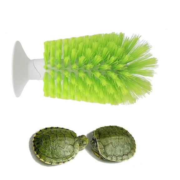 HZCrisp Turtle Shell Cleaning Brush with Suction Cup, Multi-Purpose Exfoliating Scrubber for Turtle Back, Algae and Dirt Removal in Tanks