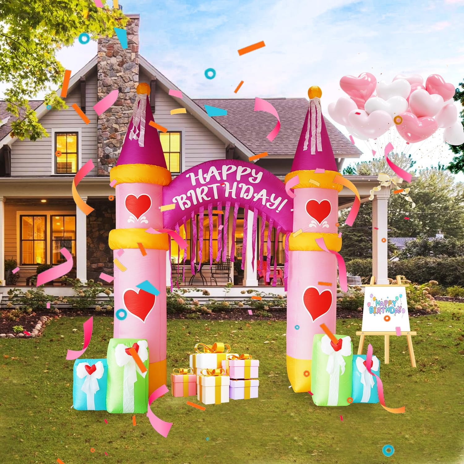 HZGDEJTG 10FT Birthday Arch RRF12 Birthday Party Outdoor Inflatable ...