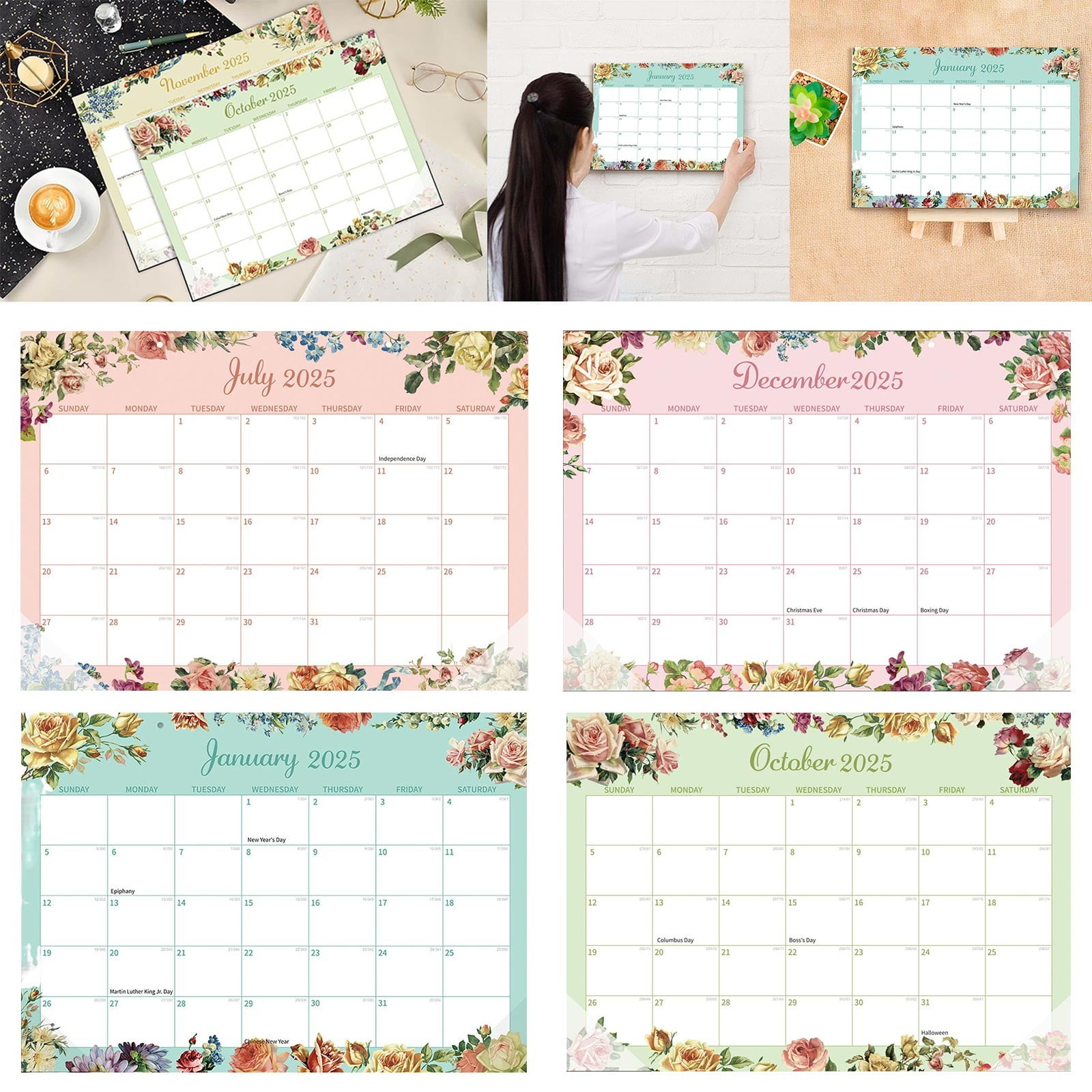 HZJYIJ Big Sale! 2025 Wall Calendar 18 Month Calendar for January 2025 Desk Calendar 2025 Big W