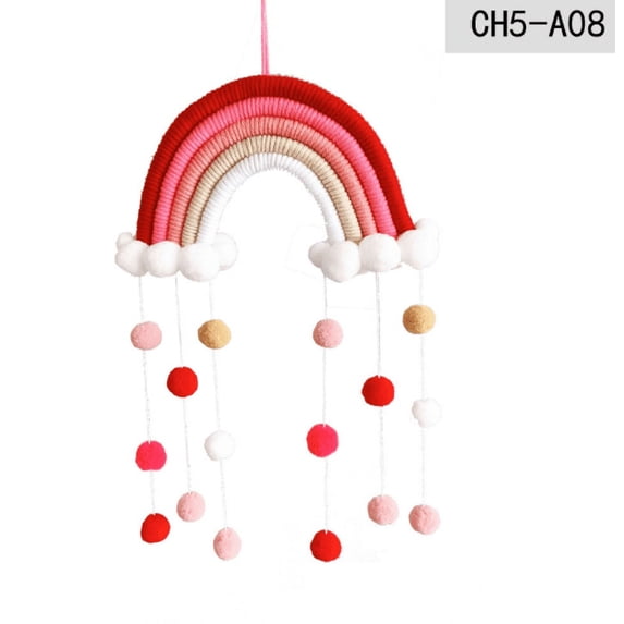 HZKAICUN Macrame Rainbow Wall Hanging Decor Garland Colorful Ball for Kids Room Girls Bedroom Baby Shower Nursery DecorationsDecorations Kids Room Wall Decor for Bedroom Playroom
