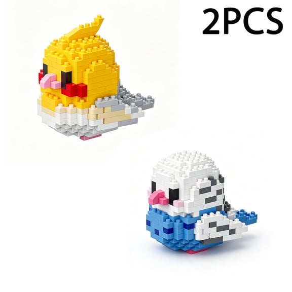 HZLKADAQ Cute bird animal model assembly and assembly of micro particle building block toys, set of 2, desk, office desk collection ornament toys, children's gifts