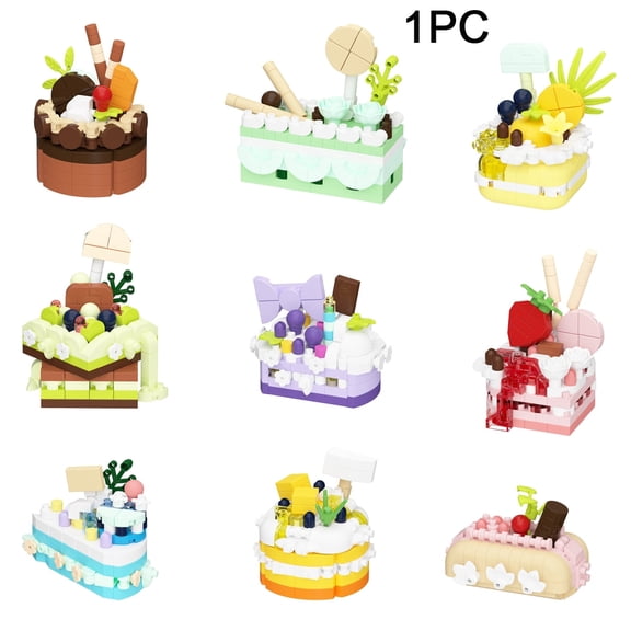 HZLKADAQ Dessert Cake Building Blocks Set, Mini Bricks Food Model Kit, DIY Toy for Kids & Adults, Creative Home Decor & Gift