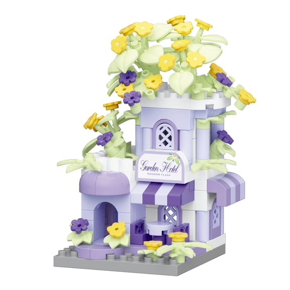 HZLKADAQ Flower House Street View Building Model Building Blocks Toys, 9 Different Styles of Mini City Building Models Creative DIY Assembly Toys Children's Adult Desk Office Desk Ornament Gifts