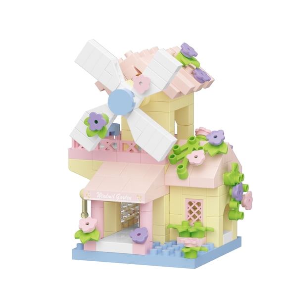 HZLKADAQ Flower House Street View Building Model Building Blocks Toys, 9 Different Styles of Mini City Building Models Creative DIY Assembly Toys Children's Adult Desk Office Desk Ornament Gifts