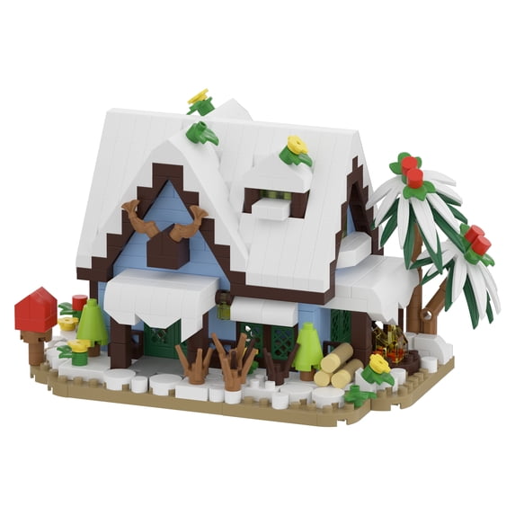 HZLKADAQ Four Seasons House Building Blocks Set, Mini Cottage Bricks, DIY Seasonal Scene Model Toy Gift for Adults Home Decor