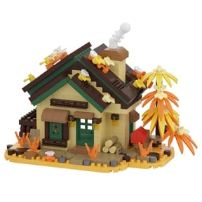 HZLKADAQ Four Seasons House Building Blocks Set, Mini Cottage Bricks, DIY Seasonal Scene Model Toy Gift for Adults Home Decor