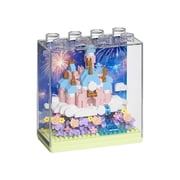 HZLKADAQ Mini Castle Building Blocks Set with Acrylic Display Case, DIY Fairy Tale Castle Model Kit, Educational Toy for Kids Adults, Home Desk Decor, Creative Gift for Girls Boys