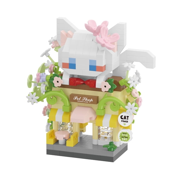 HZLKADAQ Mini Street View Building Blocks Set, 12 Styles Cute Shop Themed Bricks, DIY Assembly Toy for Kids & Adults, Collectible Display Model Gift for Girls, Ages 8+