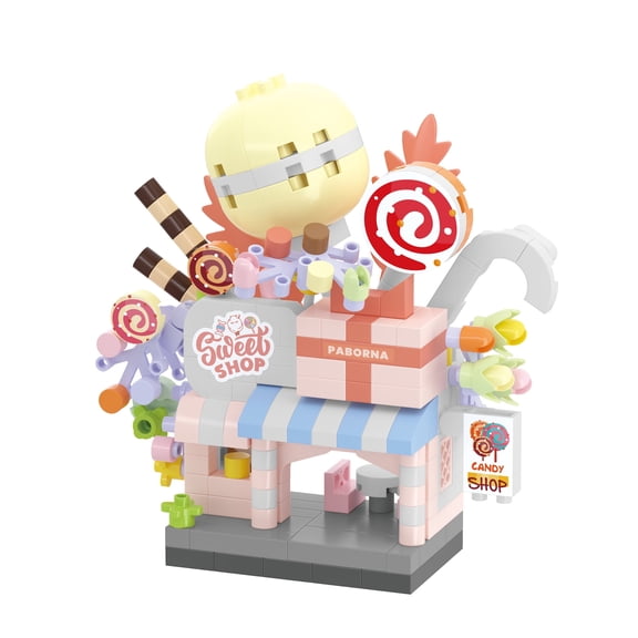 HZLKADAQ Mini Street View Building Blocks Set, 12 Styles Cute Shop Themed Bricks, DIY Assembly Toy for Kids & Adults, Collectible Display Model Gift for Girls, Ages 8+