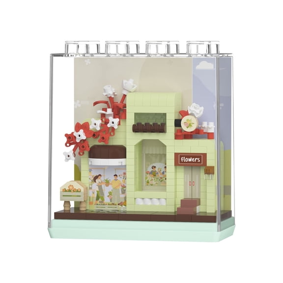 HZLKADAQ Mini Street View Building Blocks Set, Cafe, Bakery, Florist & Wedding Shop with Display Cases, Compatible Bricks, STEM Toy & Home Decor, Ideal Gift for Kids Adults