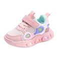 thumbnail image 1 of HZLPFO Baby Shoes Kids' Light-Up Flashing Sneaker Athletic Running Shoes with Strap | Fashionable and Fun for Boys and Girls | Available in Toddler and Little Kid Sizes (Pink,27), 1 of 8