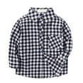 thumbnail image 1 of HZLPFO Boys and Toddlers' Flannel Button Down Shirt Black,8-10 Years, 1 of 2