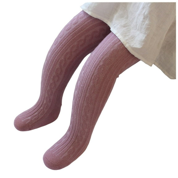 HZLPFO Girls Tights, Semi Opaque Footed Tights, Microfiber Tights Purple,4-6 Years