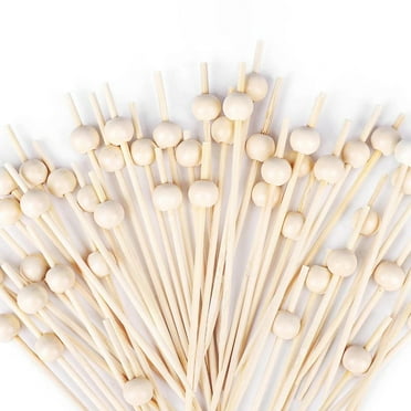 HZLPFO Picks,Fancy Toothpicks for Appetizers Picks, Bamboo Skewers for Appetizers Wedding Party Toothpicks, Food Picks for Appetizers - Wooden Pearl,Black One Size