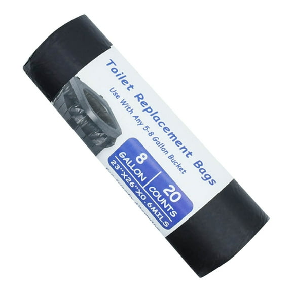 HZLPFO Portable Toilet Bags for Camping - 100% Compostable & Biodegradable Toilet Replacement Bags,Thickened Bucket Liner for Outdoor Boating Trip,Black 60x65cm