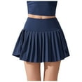 thumbnail image 1 of HZLPFO Skirts for Woman Pleated Skater Skirt Basic Casual High Waisted Ruffles Flared Mini Lingerie Skirts Blue,S, 1 of 4