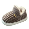 thumbnail image 1 of HZLPFO Toddler House Slippers Boys Girls Winter Slippers Kids Slippers Indoor Home Shoes Warm Coffee,11, 1 of 4