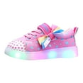 thumbnail image 1 of HZLPFO Toddler Tennis Shoes Girl Boys Sneakers Lace Up Lightweight Sparkle LED Shoes Breathable Platform Shoes Kids Walking Shoes Casual Sports(Pink,Size 10.5), 1 of 5