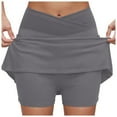 thumbnail image 1 of HZLPFO Womans Skirts Pleated Tennis Skirt with Shorts High Waisted Golf Skort Mini Skirt Workout Skirt Athletic Skorts with Pockets Grey,4XL, 1 of 6