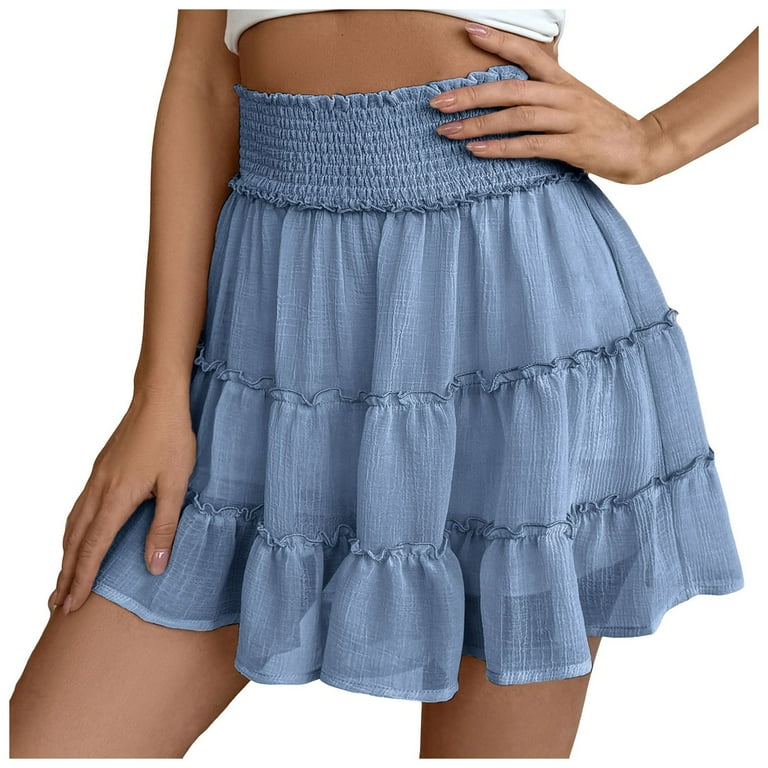 HZLPFO Women's Mini Skirt Pleated Mini Skirt Lace High Waisted
