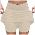 thumbnail image 1 of HZLPFO Women’s Skirts Tennis Skirt Shorts High Waisted Golf Skorts with Pockets Workout Athletic Casual Outfit Clothes Khaki,4XL, 1 of 6