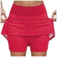 thumbnail image 1 of HZLPFO Women's Tennis Golf Skirts High Waisted with Pockets Inner Shorts for Athletic Skorts Sports Running Pickleball Skirt Shorts for Women Red,3XL, 1 of 4