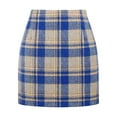 thumbnail image 1 of HZLPFO Womens High Waist Plaid Skirt Bodycon Skirts for Women Pencil Wool Mini Skirts Blue,M, 1 of 6