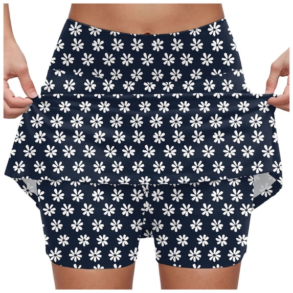 HZLPFO Womens Tennis Skirt High Waisted Golf Skort with Pockets Stretchy Athletic Skirts for Workout Pickleball Running Womans Skirt Dark Blue,4XL