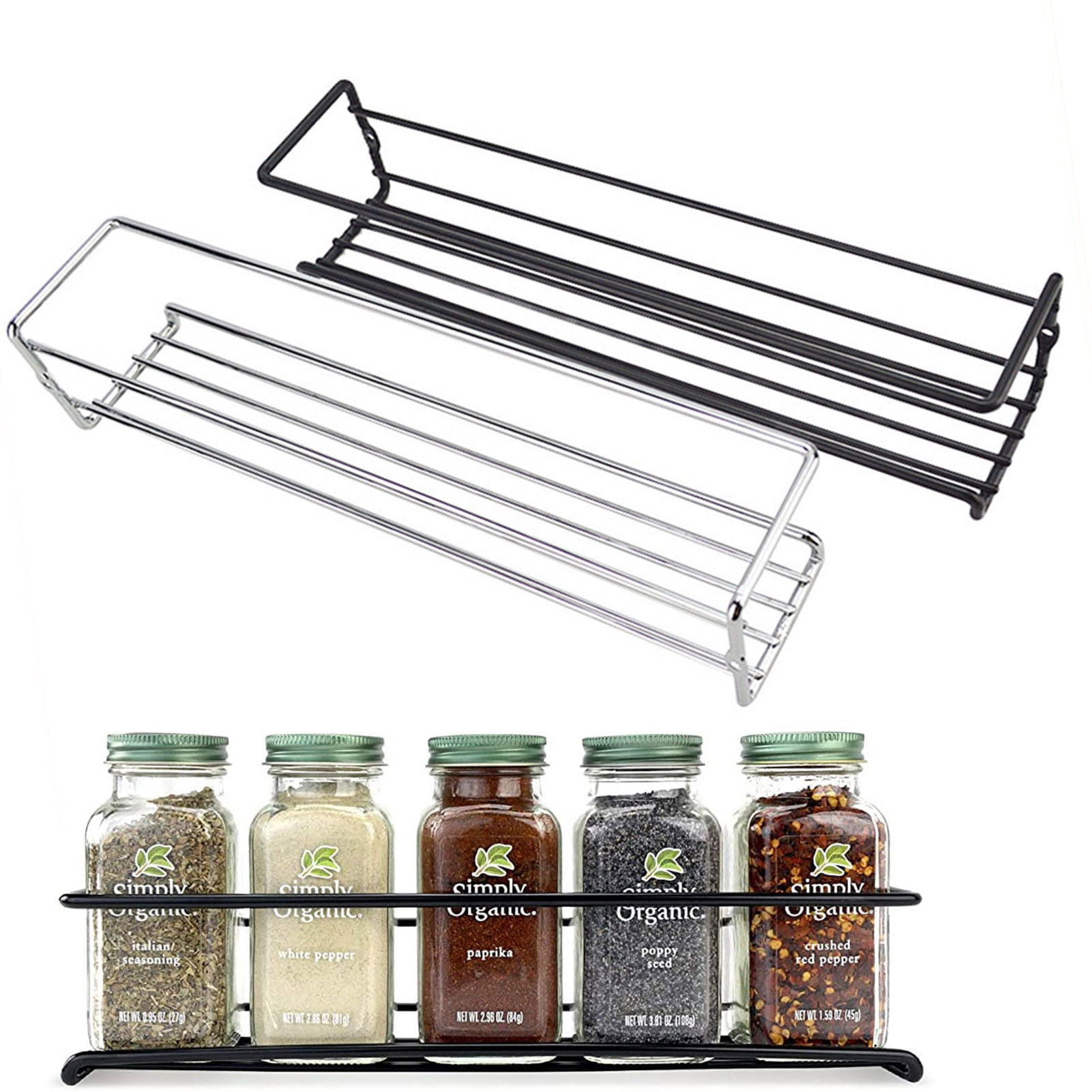 HZLXW 1/4Pcs Wall Mounted Spice Rack Organizer Rust-Proof Corrosion ...