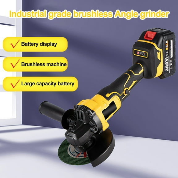 HZLXW 18V Cordless Angle Grinder 10000 RPM Brushless Motor Grinder Tool 3-Speed Variable Electric Metal Grinder for Cutting Grinding Polishing