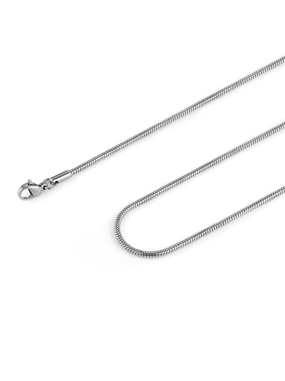 0.9mm Silver Snake Chain Necklace for Men Women Thin Stainless Steel Chain Necklace 16"-30'' Jewelry Gift (Silver,0.9mm,18)