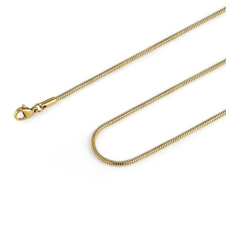 HZMAN 1.2mm Gold Snake Chain Necklace for Men Women Thin Stainless Steel Chain Necklace 16"-30'' Jewelry Gift (Gold,1.2mm,20)