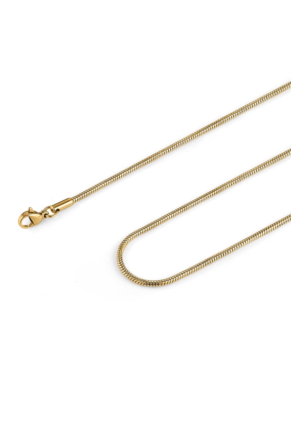 1.2mm Gold Snake Chain Necklace for Men Women Thin Stainless Steel Chain Necklace 16"-30'' Jewelry Gift (Gold,1.2mm,22)