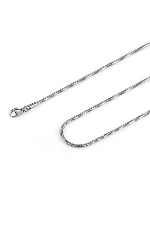 1.5mm Silver Snake Chain Necklace for Men Women Thin Stainless Steel Chain Necklace 16"-30'' Jewelry Gift (Silver,1.5mm,18)